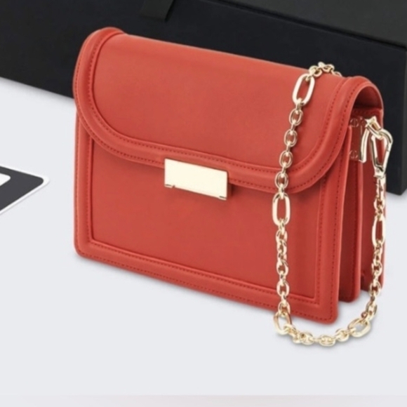 Bolvaint Handbags - Bolvaint Red Purse Gold Chain Strap Crossbody Shoulder Strap Purse Tote